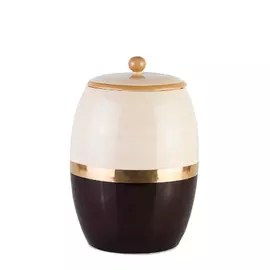 Урна с крышкой Primanova Lidyana Бежевая с чёрным 19х28 см