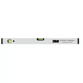 Уровень ECOSTAR, серый, 40 см, алюминиевый, 2 ударост. капсулы, лазерная разметка, 0,5 мм