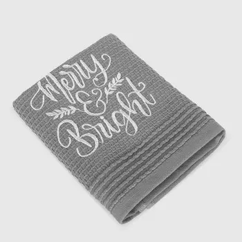 Вафельное полотенце Asil X-mas серое 45х70 см