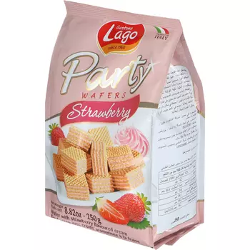 Вафли Lago Party duo клубника-ваниль, 220 г