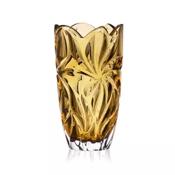 Ваза Aurum Crystal Flora amber 28 см