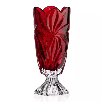 Ваза Aurum-Crystal Flora red на ножке 36.5 см