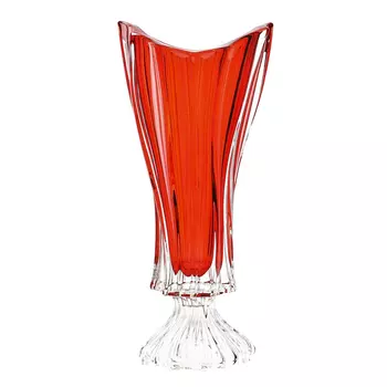 Ваза Aurum-Crystal Plantica red на ножке 40 см
