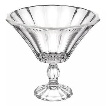 Ваза Bohemia Design "Doge" платиновый ободок для фруктов на ножках 26 см