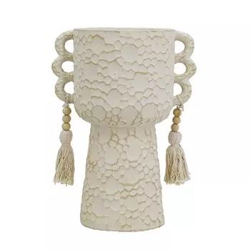 Ваза декоративная Glasar с кисточками 20х14х27 см