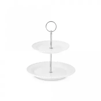 Ваза двухъярусная Easy life Tiffany белая 16/21 см