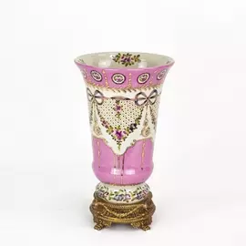 Ваза фарфоровая с бронзой18х18х30см Wah luen handicraft