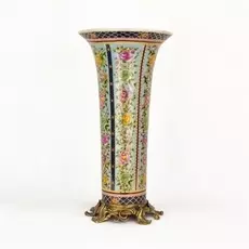Ваза фарфоровая с бронзой22х22х45см Wah luen handicraft