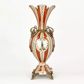 Ваза фарфоровая с бронзой 16х18х45 см Wah luen handicraft
