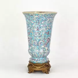 Ваза фарфоровая с бронзой 18х18х30 см Wah luen handicraft