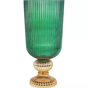 Ваза Glasar 24х24х50см зеленая