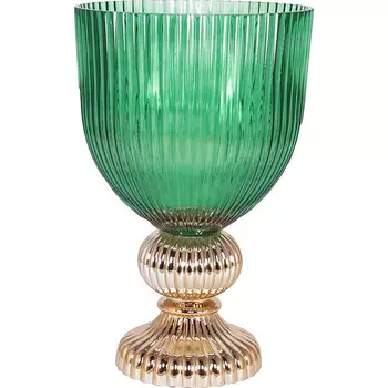 Ваза Glasar 26х26х40см зеленая