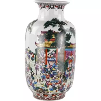 Ваза Glasar фарфоровая китайская разноцветная 30х30х59 см