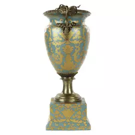 Ваза Glasar фарфоровая с бронзовой окантовкой 39,37см