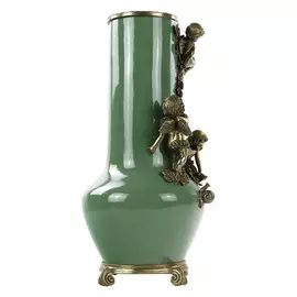 Ваза Glasar фарфоровая с бронзовыми ангелами 38,1см
