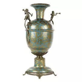 Ваза Glasar фарфоровая с бронзовыми горнистами 50,8см