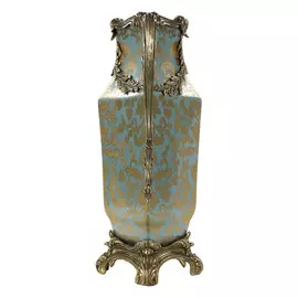 Ваза Glasar фарфоровая с бронзовыми ручками и на бронзовом основании 30x19x42см