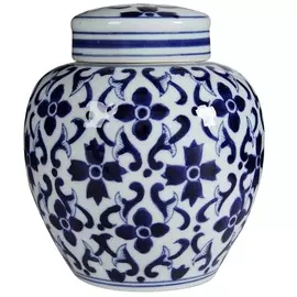 Ваза Glasar фарфоровая с крышкой в классическом китайском стиле 16x16x19см