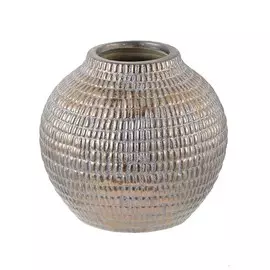 Ваза Glasar керамическая круглая в бронзовом цвете с патиной 20x20x19см