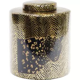 Ваза Glasar с крышкой леопард 20х20х25 см