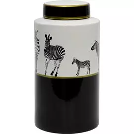 Ваза Glasar с крышкой зебры 18х18х32 см
