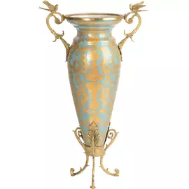 Ваза Glasar с ручками 21х14х42 см золотистая