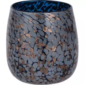 Ваза Glasar синяя 16х16х16 см