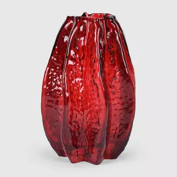 Ваза Mercury Deco стеклянная красная 14х21 см