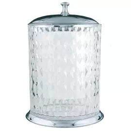 Ведро для мусора Boheme Puro серебряное из хрусталя 21х21х29 см