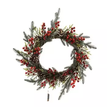 Венок новогодний Mercury NY с ягодами 60 см