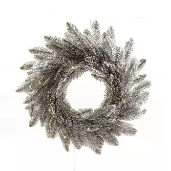 Венок новогодний Mercury NY заснеженный 55 см