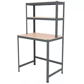 Верстак с полками 912х600х1672 мм бальзатово-серый