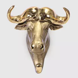 Вешалка настенная Тпк полиформ голова буйвола бронзовая, высота 20 см
