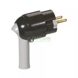 Вилка Легранд 2к+з черная с рычагом