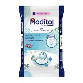 Влажная туалетная бумага Maditol взрослая с корой дуба big-pack 42 шт