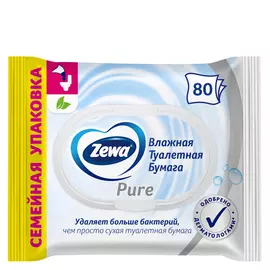 Влажная туалетная бумага Zewa Pure 80 шт
