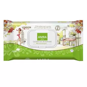 Влажные салфетки Amra Travel London 120 шт