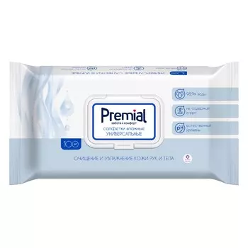 Влажные салфетки Premial Natural Термальная вода 100 шт