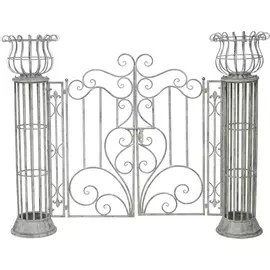 Ворота садовые металлический серый 172x130x36см