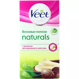 Восковые полоски для депиляции Veet Naturals с маслом Ши 10 шт