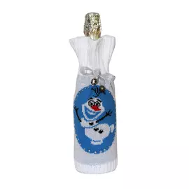 Вязаная упаковка для бутылки Сиринга-стиль белая