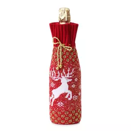 Вязаная упаковка для бутылки Сиринга-стиль красная