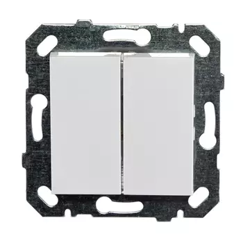 Выключатель Netelsan Byobu встраиваемый двухклавишный белый