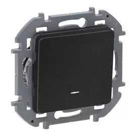 Выключатель одноклавишный Legrand Inspiria с подсветкой - 10 AX - 250В. Цвет Антрацит