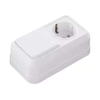 Выключатель + розетка Makel с/з крем