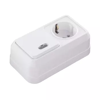 Выключатель + розетка Makel с/з крем подсветка