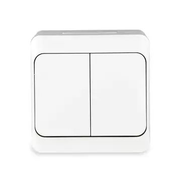 Выключатель Tokov Electric Nix двухклавишный белый