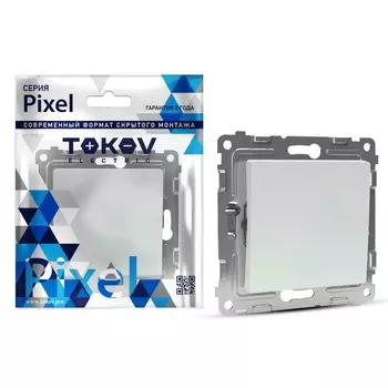 Выключатель Tokov Electric Pixel одноклавишный перламутровый