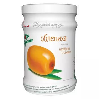Ягода облепиха Ягоды Карелии протертая с сахаром 280 г