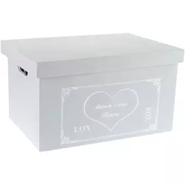 Ящик деревянный ZIHAN Heart M 37х26х21 см серый